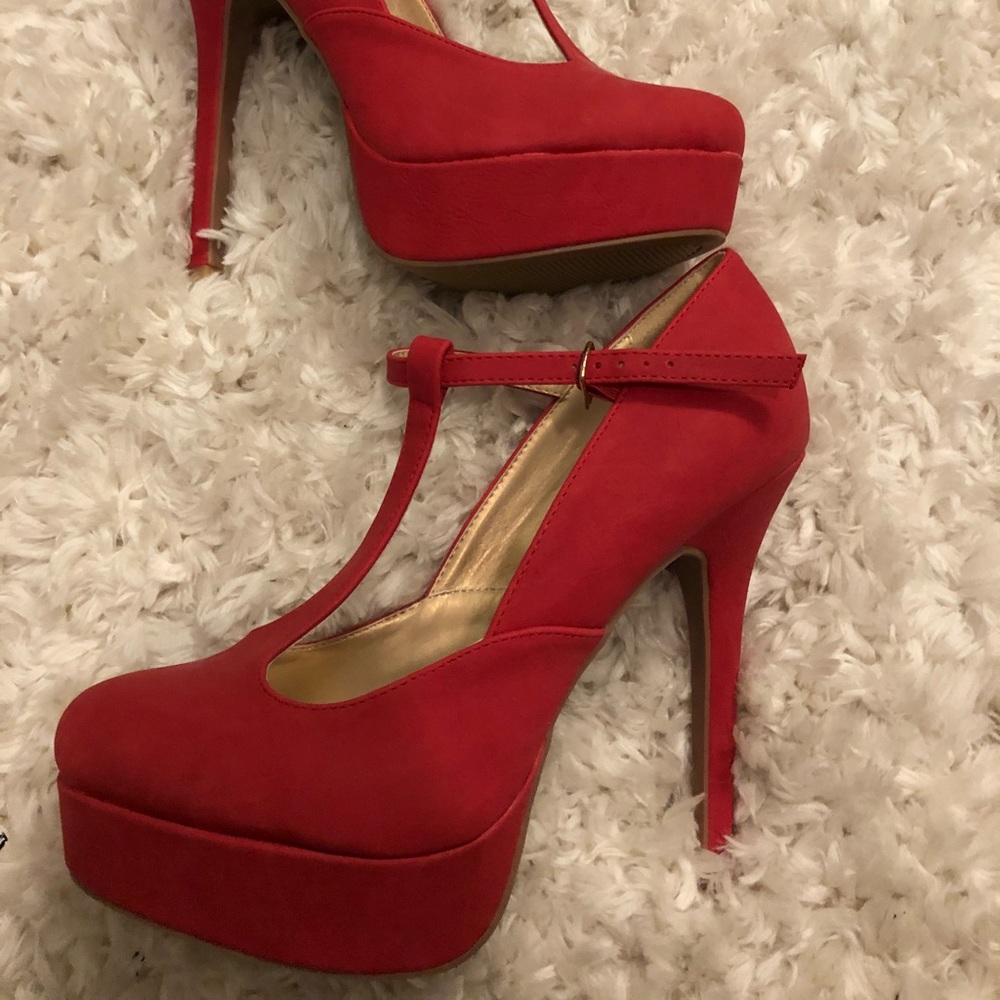 Promise Red Strappy Heels - Size 8